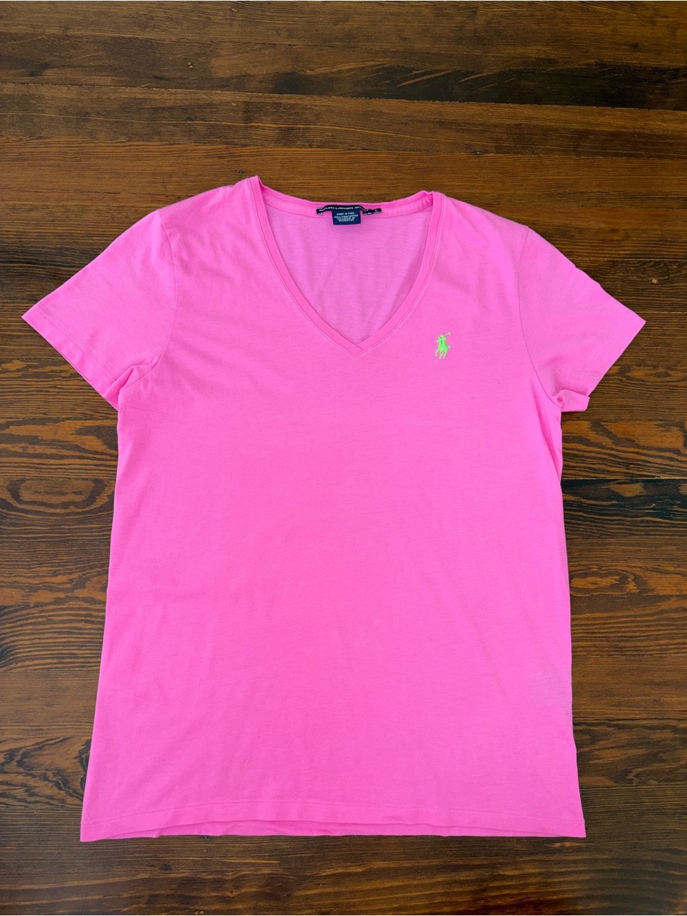 Ralph Lauren Hot Pink V-Neck Tee